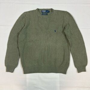 Polo Ralph Lauren Men's Small 100% Cotton Crewneck Textured Sweater L/S Sage EUC